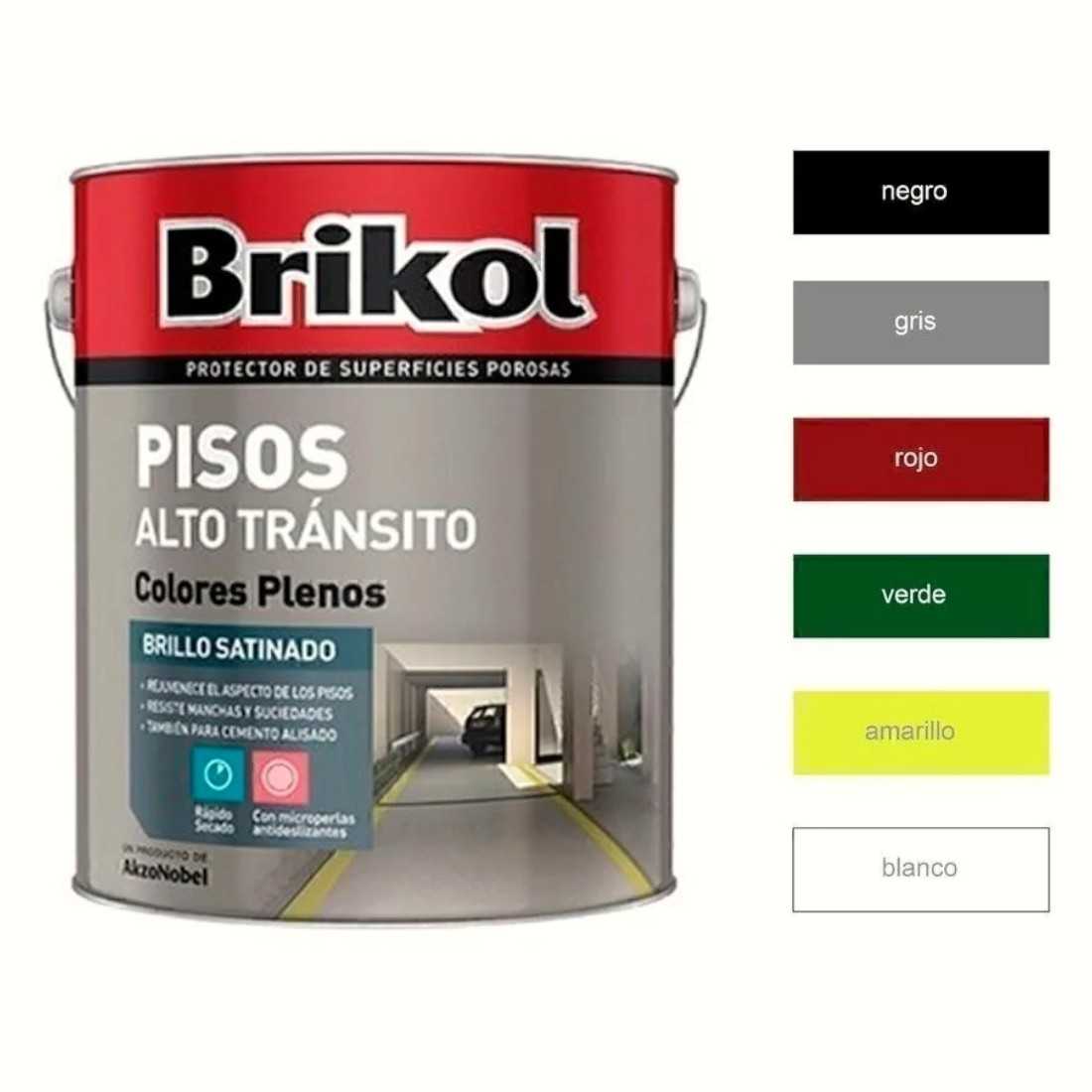 BRIKOL PISOS ALTO TRANSITO NEGRO X 4 LTS