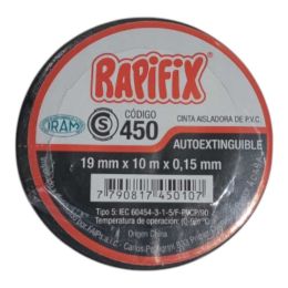 RAPIFIX CINTA N450 PVC AISLADORA NEGRA 19MM 10M