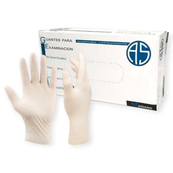 AS GUANTES DE LATEX MEDIANO