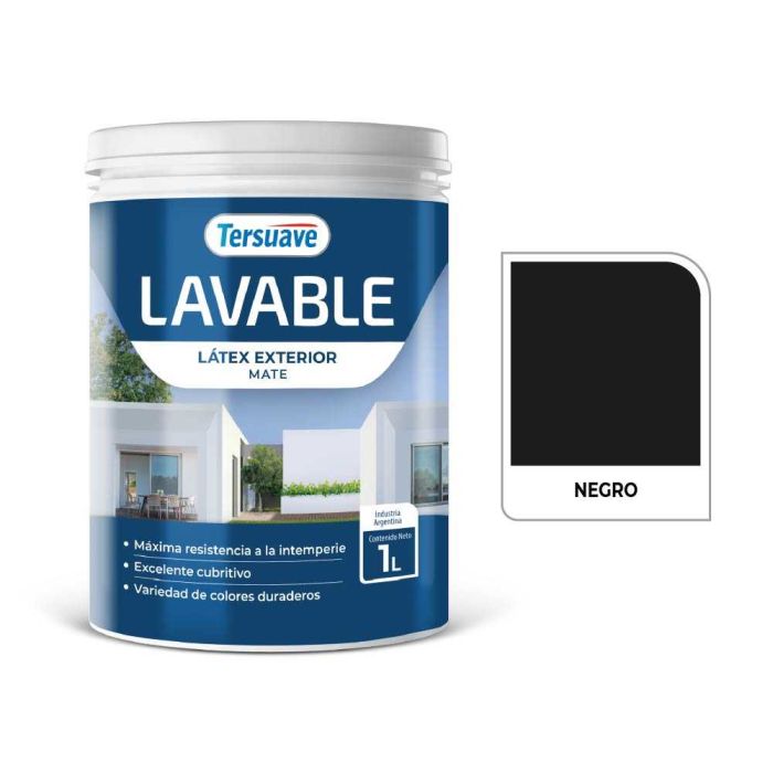 TERSUAVE LAVABLE REV. ACRILICO EXT MATE NEGRO EBANO X 1 LT