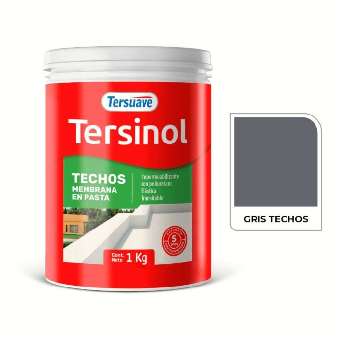TERSUAVE TERSINOL TECHO MEMB EN PASTA GRIS X 1 KG