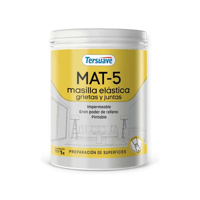 TERSUAVE MAT 5 MASILLA ACRILICA ELASTOMERICA BLANCO X 1 KG
