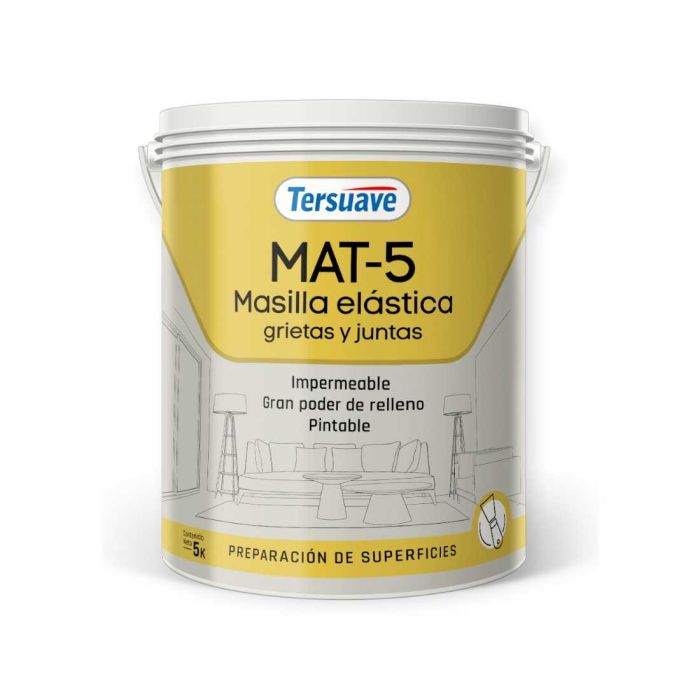 TERSUAVE MAT 5 MASILLA ACRILICA ELASTOMERICA BLANCO X 5 KG