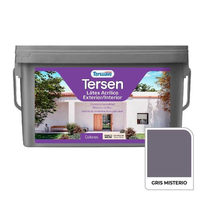 TERSUAVE TERSEN LATEX EXT-INT MATE GRIS MISTERIO X 4 LT