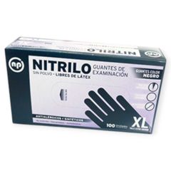 PP GUANTES DE NITRILO NEGRO 100U S