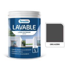 TERSUAVE LAVABLE REV. ACRILICO EXT MATE GRIS ACERO X 1 LT