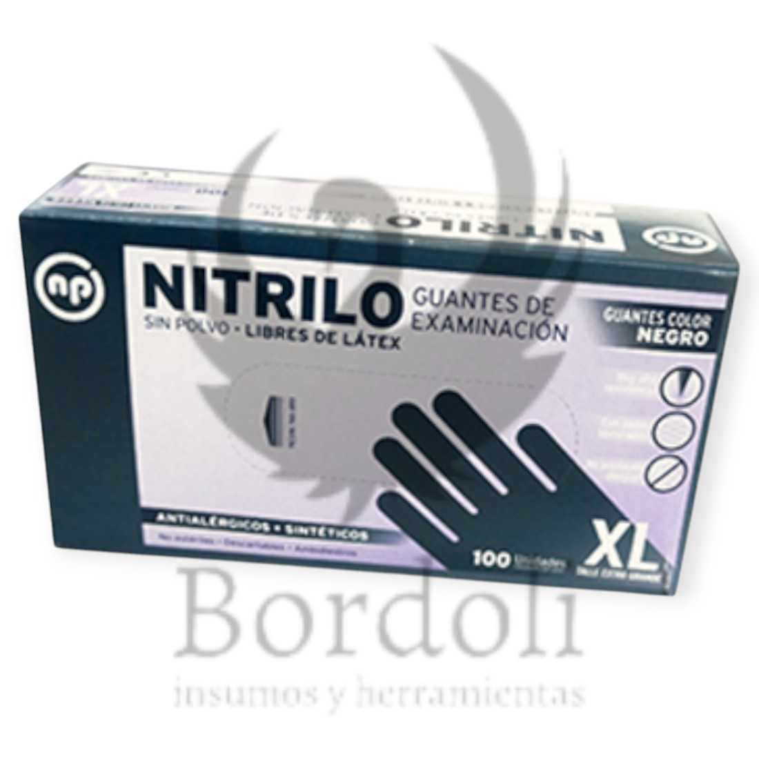 PP GUANTES DE NITRILO NEGRO 100U M