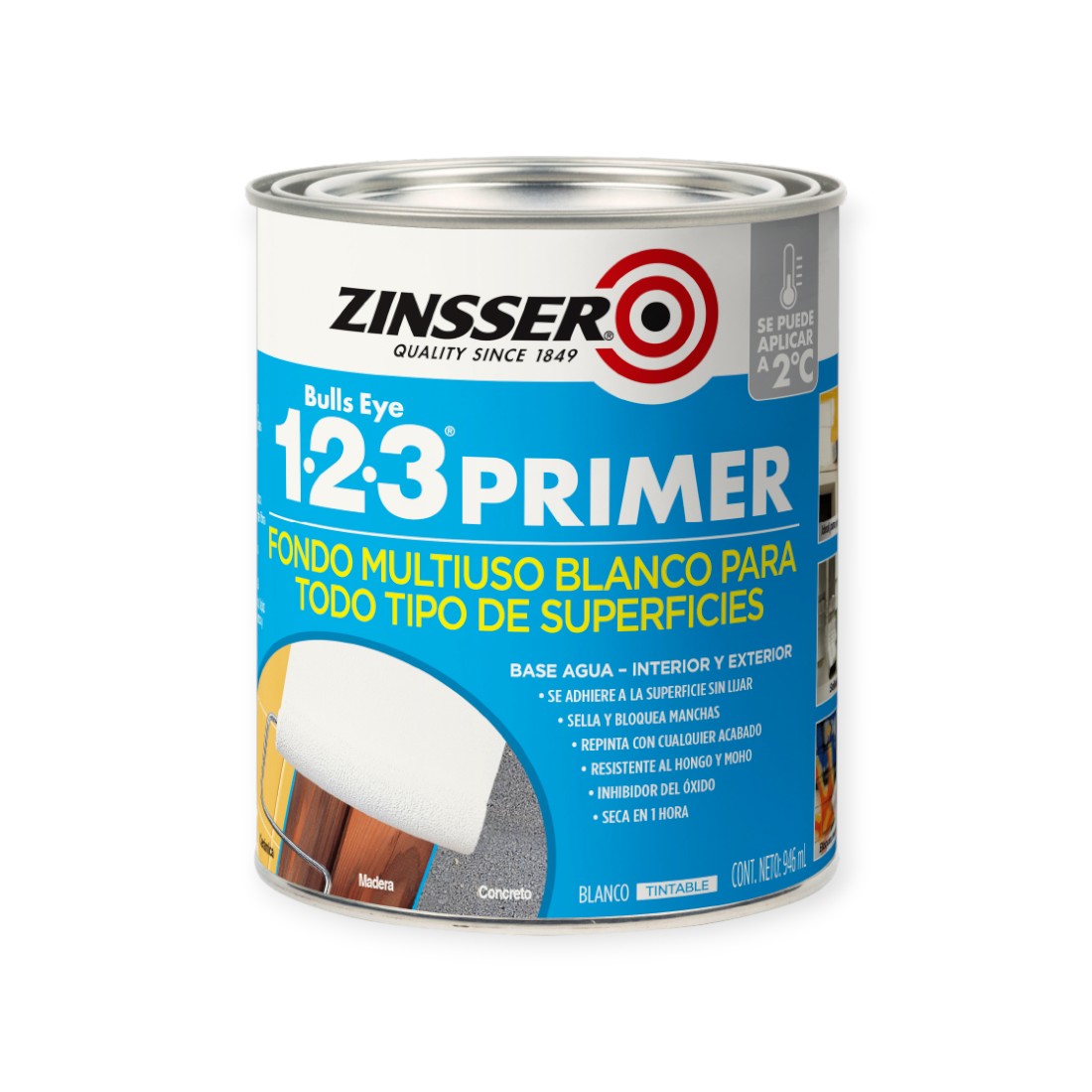ZINSSER 1-2-3 BLANCO MATE 0.946L
