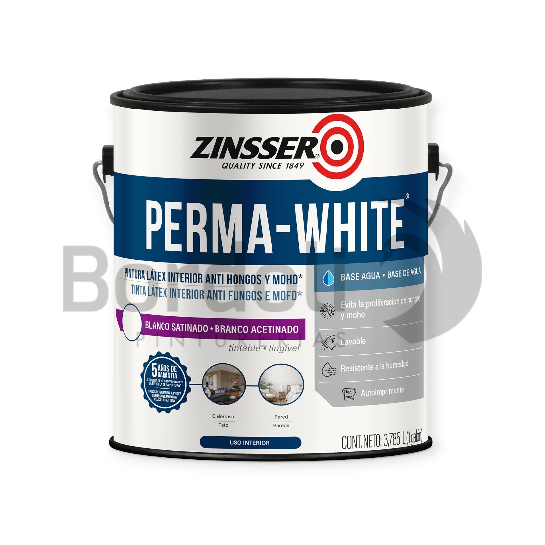ZINSSER PERMA-WHITE BLANCO SATINADO 3,785L