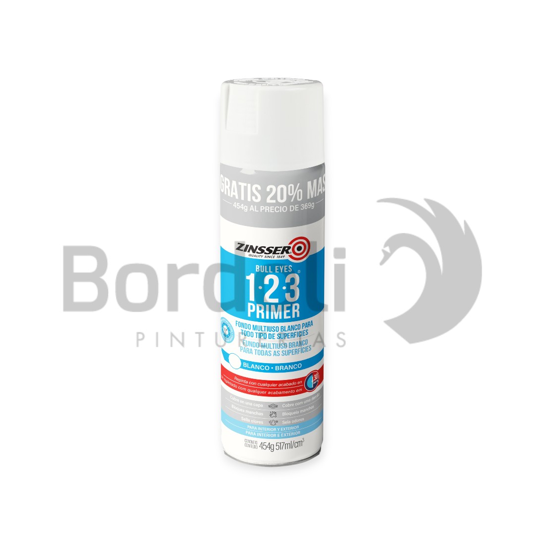 ZINSSER 1-2-3 AEROSOL IMPRIMANTE MULTIUSO 368G