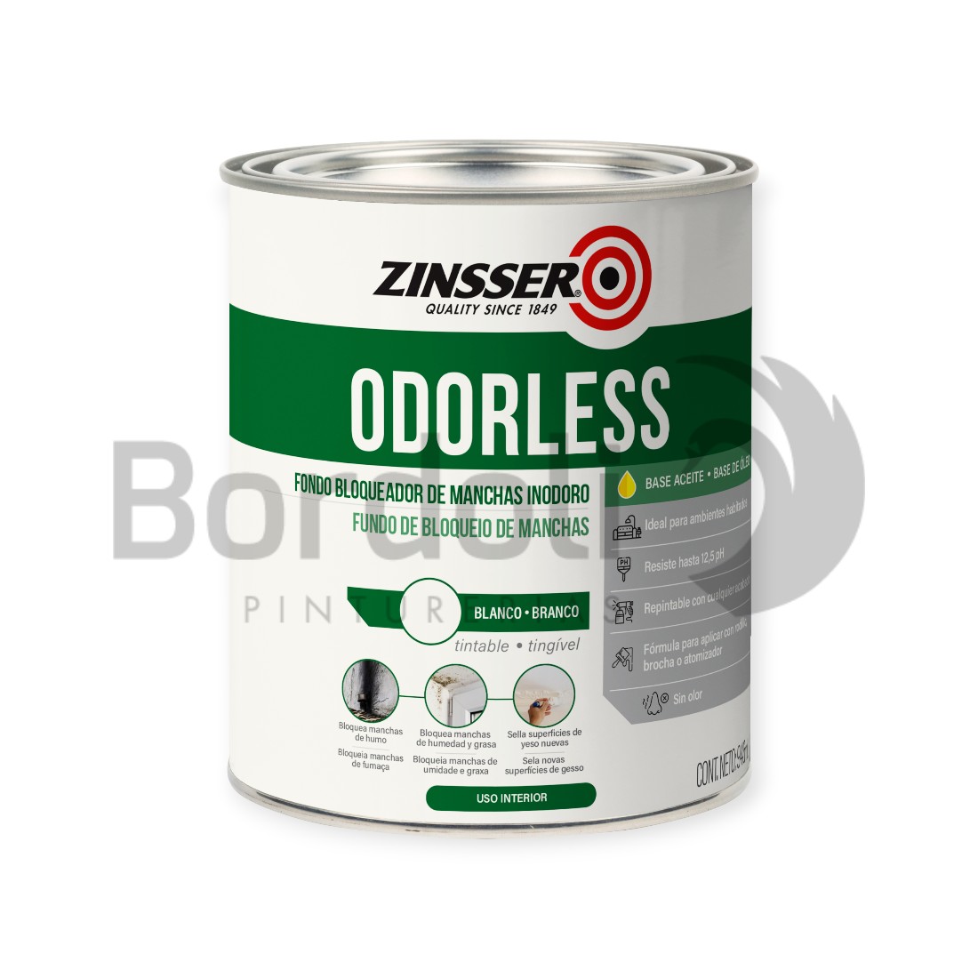 ZINSSER ODORLESS BLANCO MATE 0.946L