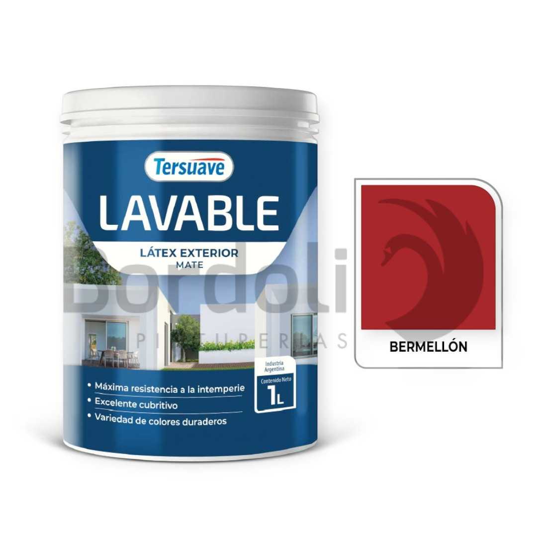 TERSUAVE LAVABLE REV. ACRILICO EXT MATE BERMELLON X 1 LT
