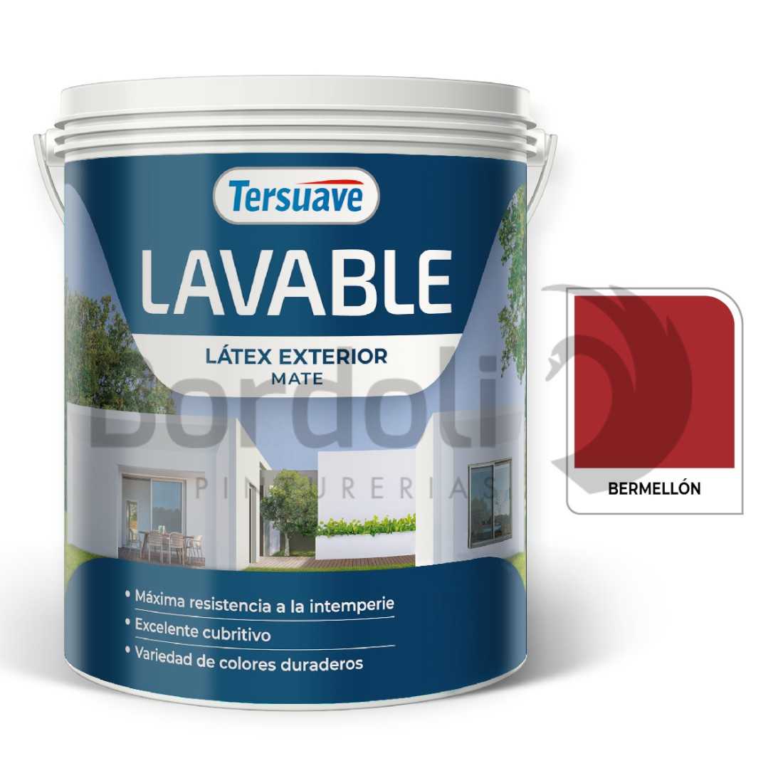 TERSUAVE LAVABLE REV. ACRILICO EXT MATE BERMELLON X 4 LT