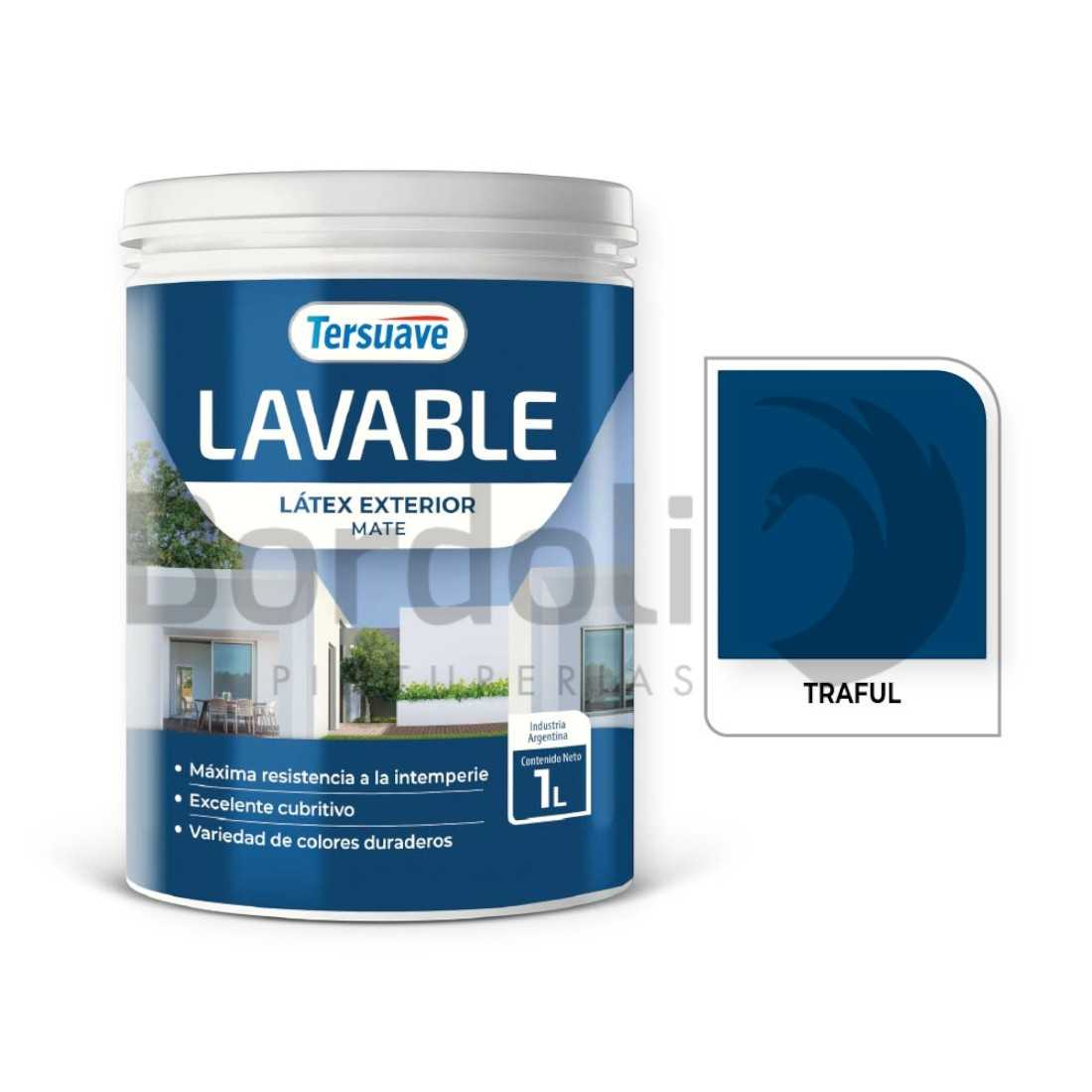 TERSUAVE LAVABLE REV. ACRILICO EXT MATE AZUL TRAFUL X 1 LT