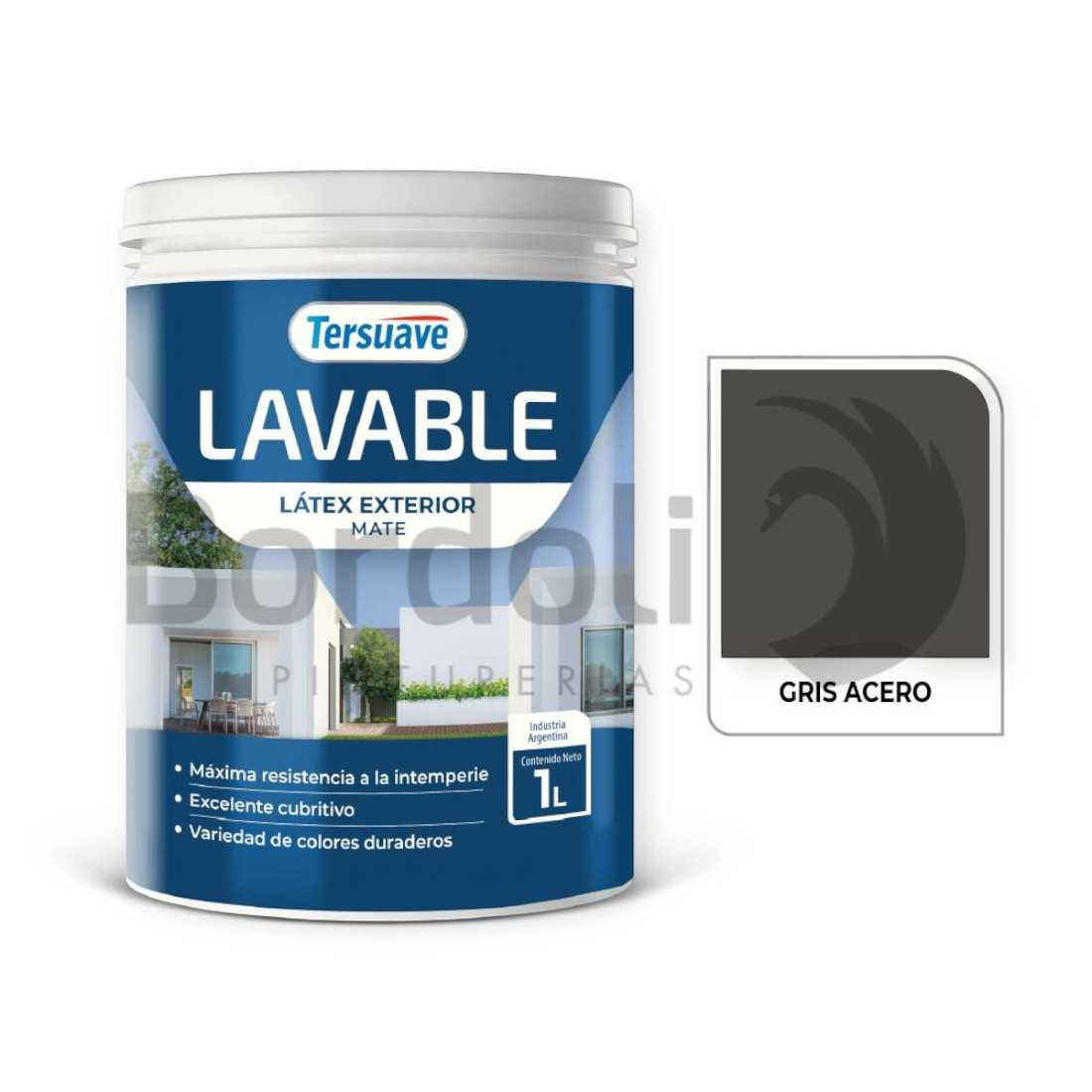 TERSUAVE LAVABLE REV. ACRILICO EXT MATE GRIS ACERO X 1 LT