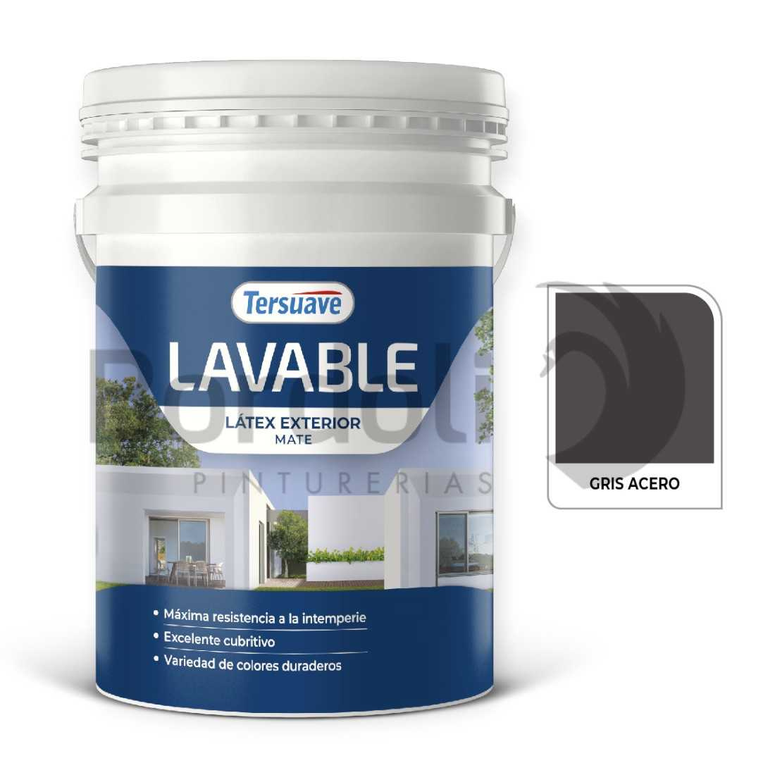 TERSUAVE LAVABLE REV. ACRILICO EXT MATE GRIS ACERO X 20 LT