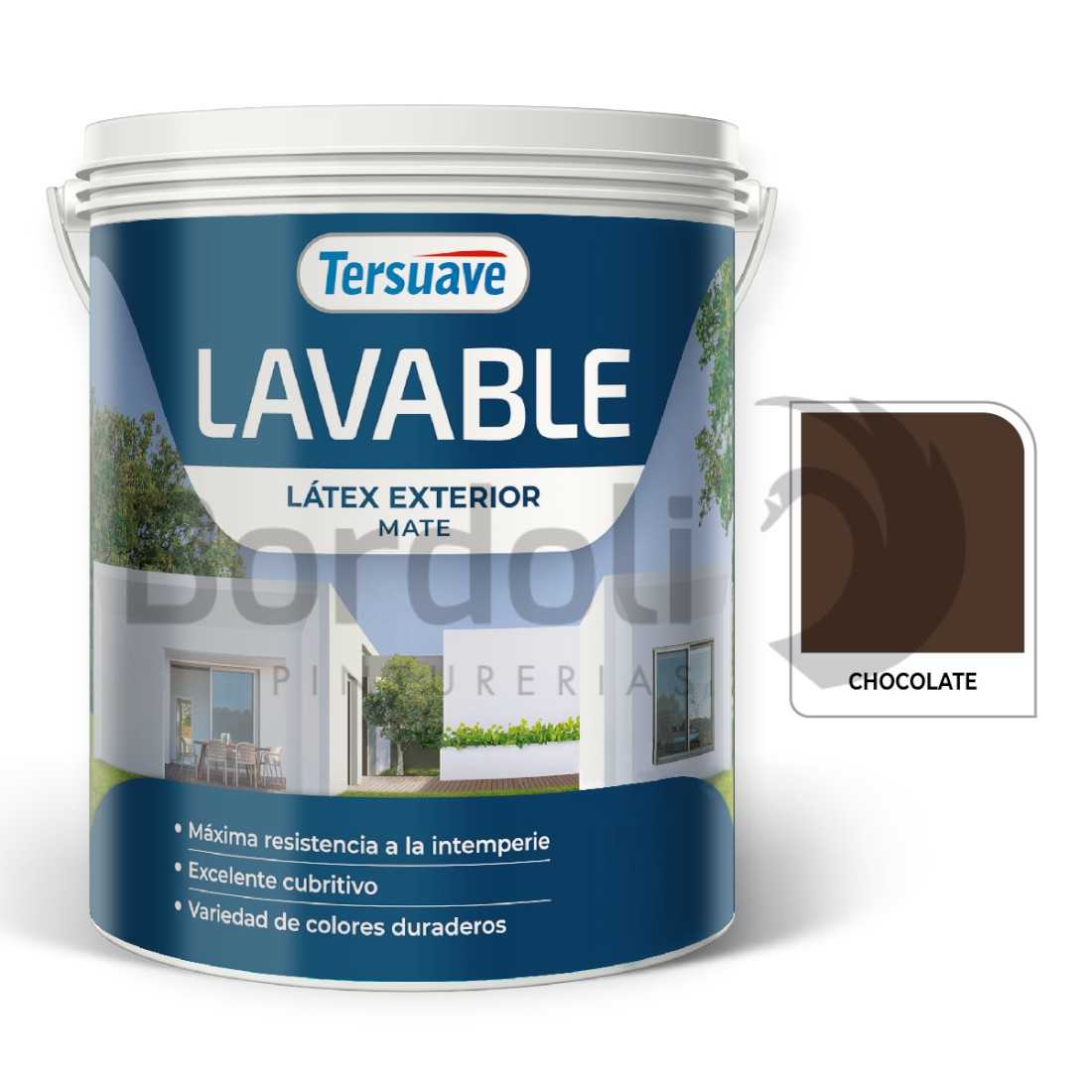 TERSUAVE LAVABLE REV. ACRILICO EXT MATE MARRON CHOCO X 4 LT