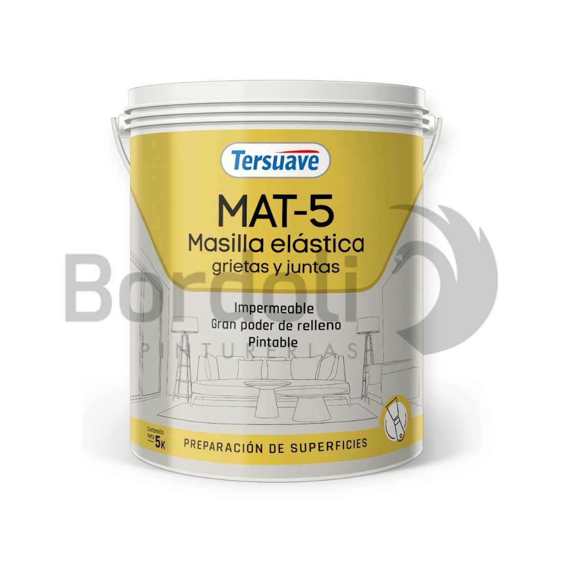 TERSUAVE MAT 5 MASILLA ACRILICA ELASTOMERICA BLANCO X 5 KG