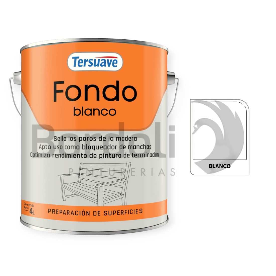 TERSUAVE SINT. FONDO MADERA MATE BLANCO X 4 LT