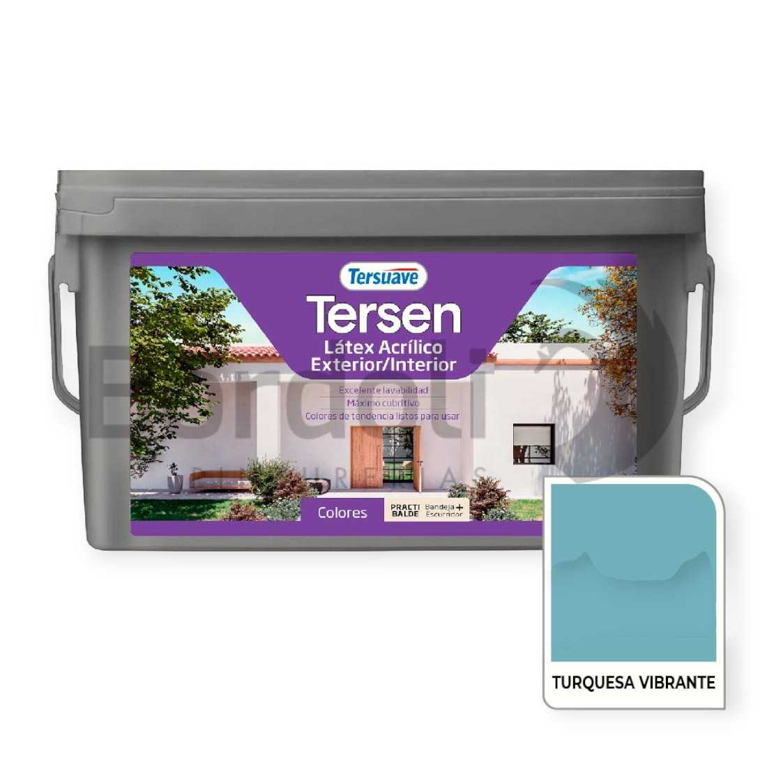 TERSUAVE TERSEN LATEX EXT-INT MATE TURQUESA VIBRANTE X 4 LT