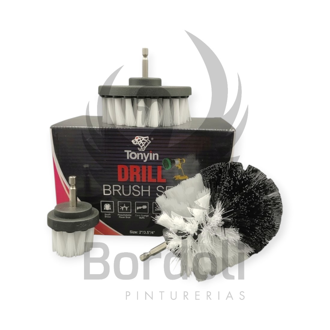 TONYIN KIT CEPILLOS TALADRO BLANCO 3UN BLANDO